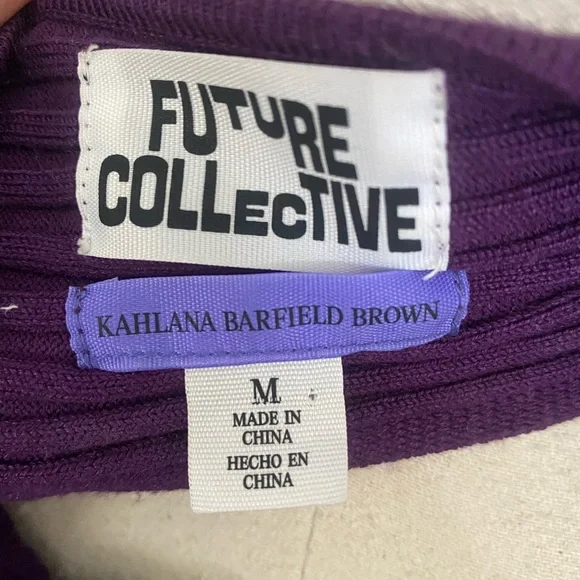 Purple Ribbed Long Sleeve Blouse - Picture 2 of 4